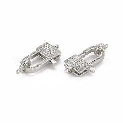 Messing Micro Pave klare Zirkonia Hummerkrallenverschlüsse&nbsp;ZIRC-S067-069P-NR