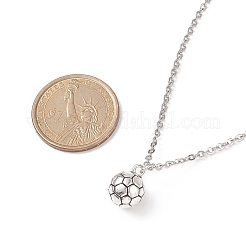 Collana con ciondolo in lega a forma di pallone da calcio/calcio con catene in acciaio inossidabile 304&nbsp;NJEW-JN04040