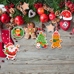 Noël thème papier cadeau noël carte de voeux étiquettes&nbsp;DIY-WH0349-93