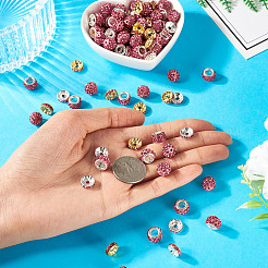 120 Stück 4 Stile flache runde Eisen-Strass-Abstandshalterperlen&nbsp;FIND-TA0005-68