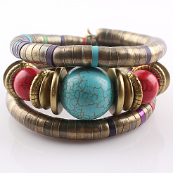 Bracelets à perles rondes en alliage&nbsp;FS-WG7222A-01
