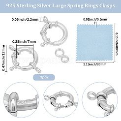2 pièce de 925 fermoirs à ressort en argent sterling de grande taille&nbsp;STER-BBC0009-21C