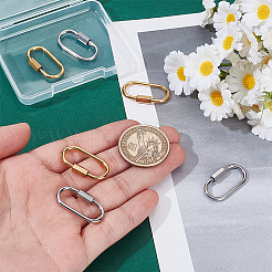 6 Stück 2 Farben 304 Edelstahl Schraubkarabiner Schloss Charms&nbsp;STAS-HY0001-77