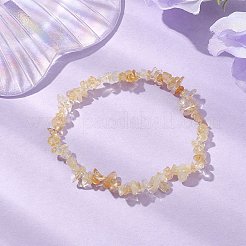 Pulseras de cuentas con chips de citrino natural&nbsp;BJEW-JB10780