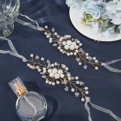 2 corsage de poignet en imitation perle fleur de vie&nbsp;AJEW-CY0002-04B