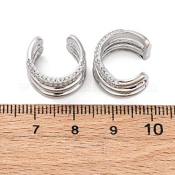 Latón micro pave pendientes de gemelos de circonio cúbico transparente&nbsp;EJEW-H158-23P