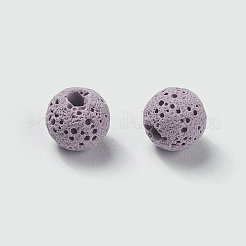 Perles de pierre de lave naturelle non cirées&nbsp;LS-X-G-F325-8mm-A03