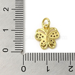 Pendentifs en laiton plaqué or véritable 18k avec pavé de zircone cubique&nbsp;KK-M283-10B-01