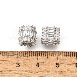 Säule Messing Mikro Pflaster klar Zirkonia europäischen Perlen&nbsp;KK-V008-17P