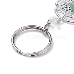 Schlüsselanhänger aus natürlichem Fluorit und grünem Aventurin&nbsp;KEYC-JKC00119-02