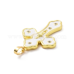 Placage de rack écologique pendentifs en zircone cubique micro pave en laiton&nbsp;KK-F843-20