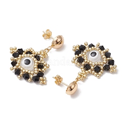 Boucles d'oreilles à tige en perles de rocaille en verre&nbsp;EJEW-MZ00270