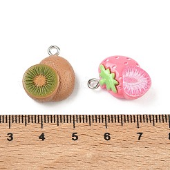 Colgantes de resina opaca con tema de frutas&nbsp;RESI-C072-01