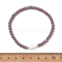 Conjunto de 7 pulsera elástica de 7 colores con cuentas de vidrio opaco&nbsp;BJEW-JB13946