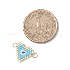 Glasperlen Böser Blick Herz Glieder Verbinder Charms&nbsp;PALLOY-MZ01048