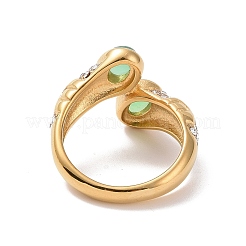 Bague de manchette ouverte ovale en pierres précieuses avec strass en cristal&nbsp;STAS-E168-10C-G