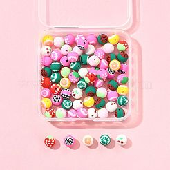 72 Stück handgemachte Polymer-Tonperlen in 9 Stilen mit Obstmotiven&nbsp;CLAY-FS0001-42