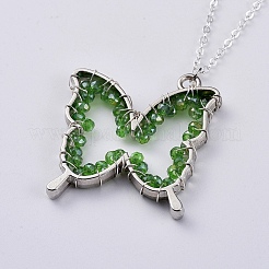 Boucles d'oreilles en verre et pendentif collier ensembles de bijoux&nbsp;SJEW-JS01076-03