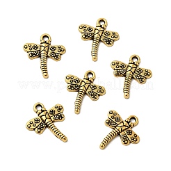 Pendentifs en alliage de libellule de style tibétain&nbsp;TIBEP-A718-AG-NR