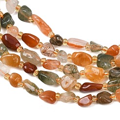 Fili di perle di quarzo rutilato multicolore naturale&nbsp;GG-CBA3A44-C11-01