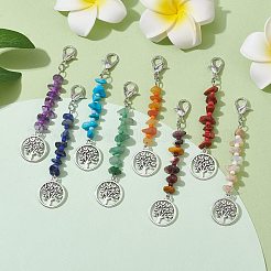 8 Uds. Decoraciones colgantes de aleación de estilo tibetano Árbol de la vida&nbsp;GG-CJA3F0
