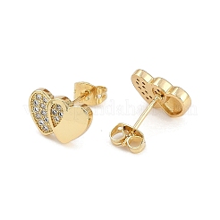 Boucles d'oreilles en laiton avec micro pavé de zircone cubique transparente pour femmes&nbsp;EJEW-U030-02G-02