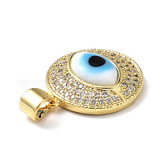 Pendentifs en zircone cubique transparente en laiton plaqué or véritable 18k&nbsp;ZIRC-L102-12G-09