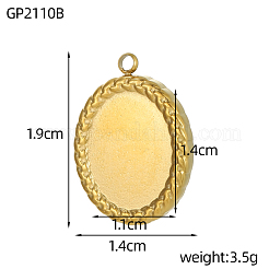 304 Edelstahlanhänger Cabochonfassung&nbsp;STAS-OY009-61G