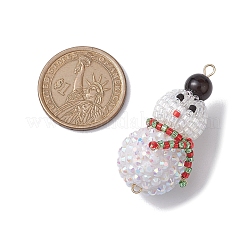 Weihnachtsanhänger aus natürlichem schwarzem Onyx (gefärbt und erhitzt) und Harz-Strass&nbsp;PALLOY-MZ00226