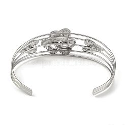 Bracelets manchettes ouverts creux en acier inoxydable 304 anti-ternissement&nbsp;BJEW-Q348-03P-03