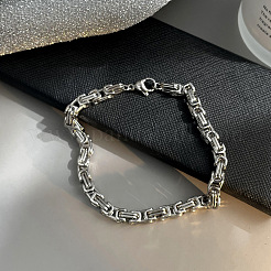 Ensembles de colliers et bracelets en acier inoxydable pour hommes avec chaînes byzantines&nbsp;WGE5587-03