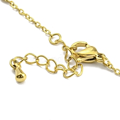 Synthetisches türkisfarbenes halbrundes Gliederkettenarmband mit offenem Manschettenring aus synthetischer Muschelblume&nbsp;BJEW-H324-04G