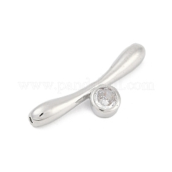 Messing Micro Pave klare Zirkonia Knebelverschlüsse Teile&nbsp;LS-KK-U051-05P