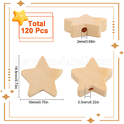 120 Stück natürliche Ahornholzperlen&nbsp;WOOD-SC0001-63