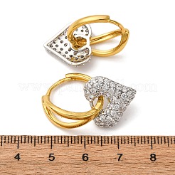 Boucles d'oreilles créoles en laiton zircon cubique micro pavé&nbsp;EJEW-D322-08PG-02