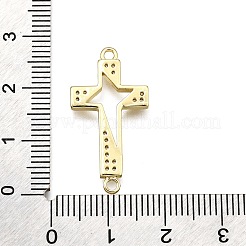Breloques en laiton micro pavées en zircone cubique transparente avec croix et étoile religieuse&nbsp;KK-Z100-22G-03