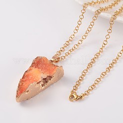 Drusy naturale collane ciondolo agata triangolo&nbsp;NJEW-JN01521