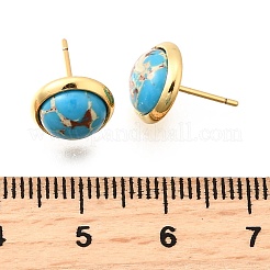 Halbrunde Ohrstecker aus Messing&nbsp;EJEW-Z124-01G