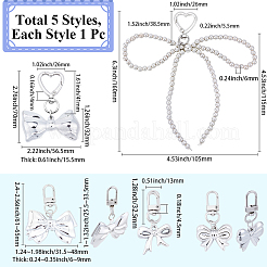 5 pendentif décoratif en forme de nœud papillon en plastique&nbsp;KEYC-BBC0001-14