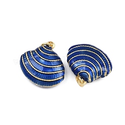 Muschelförmige Anhänger aus Messing-Emaille&nbsp;KK-I377-06G-B