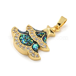 Weihnachten Messing Micro Pave Zirkonia Anhänger&nbsp;KK-H468-03B-02G