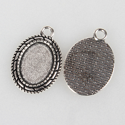 Supports de cabochon en alliage de style tibétain&nbsp;TIBEP-N003-30AS