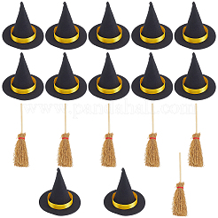12 Stück Mini-Hexenhüte aus Polyester&nbsp;AJEW-CP0009-35B