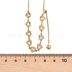 Lariat-Halskette aus Edelstahl 304 mit herzförmigem Anhänger&nbsp;NJEW-K300-01G
