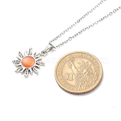 Collier avec pendentif œil de chat et soleil&nbsp;NJEW-JN03974