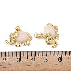 Pendentifs avec zircon cubiques à micro-pavés en laiton&nbsp;KK-F924-20A-G02