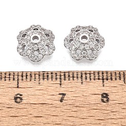 Messing Micro Pave klare Zirkonia Perlenkappen&nbsp;KK-Q071-16P-02