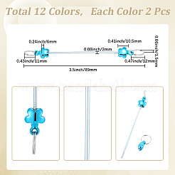 24 portachiavi con perline in acciaio inossidabile di 12 colori per la creazione di gioielli fai da te&nbsp;AJEW-SC0031-54A