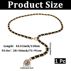1 chaîne de taille tressée en cuir PU pour femme&nbsp;AJEW-CL0005-49A