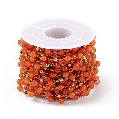 Cadena de cuentas redondas de jade natural teñido&nbsp;CHS-C006-01H